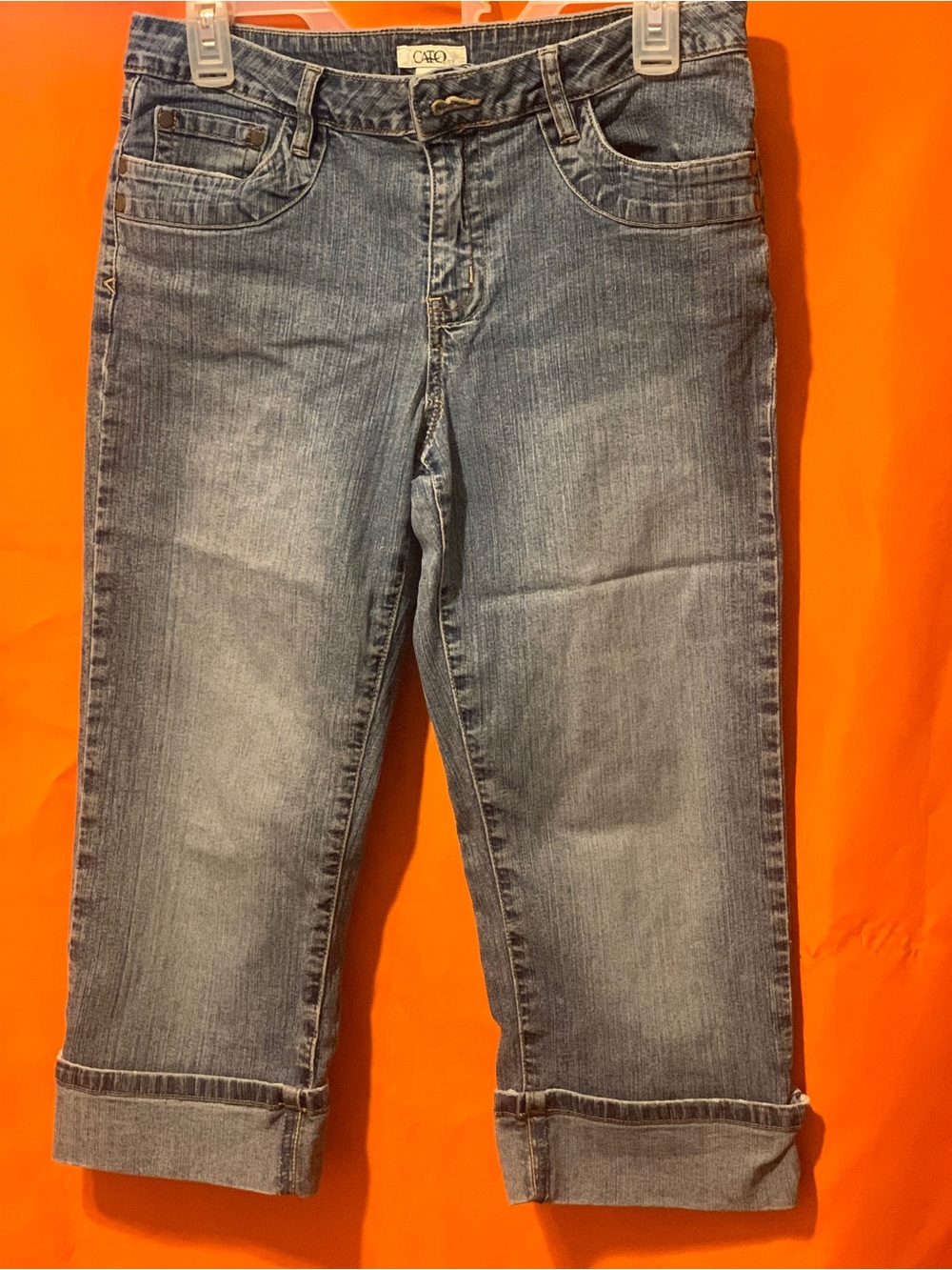 Cato Light Blue Cropped Cuffed Capris
